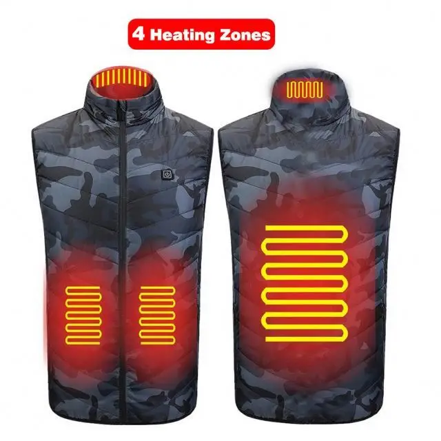 Sleeveless Men Calor Chaleco 9 Heated Vest Zones Electric Veste Chauffante Usb Heated Vest Clothing Jackets With Battery Pack