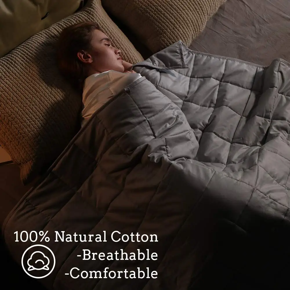 48'*72' Cotton Sensory Calming Adult Heavy Blanket To Reduces Anxiety
