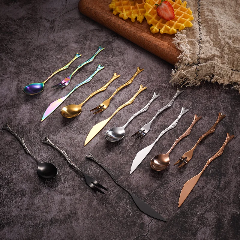 Hot Sale Stainless Steel Coffee Spoon Forks And Knives Set Mini Spoon Butter Knife