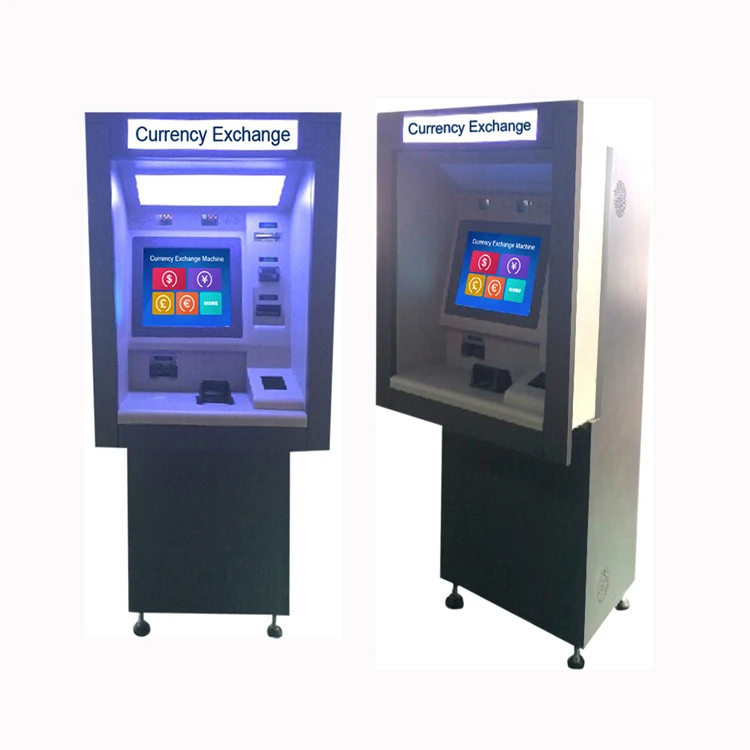 Automatic Cash card money payment foreign currency exchange kiosk machine with note dispenser ATM