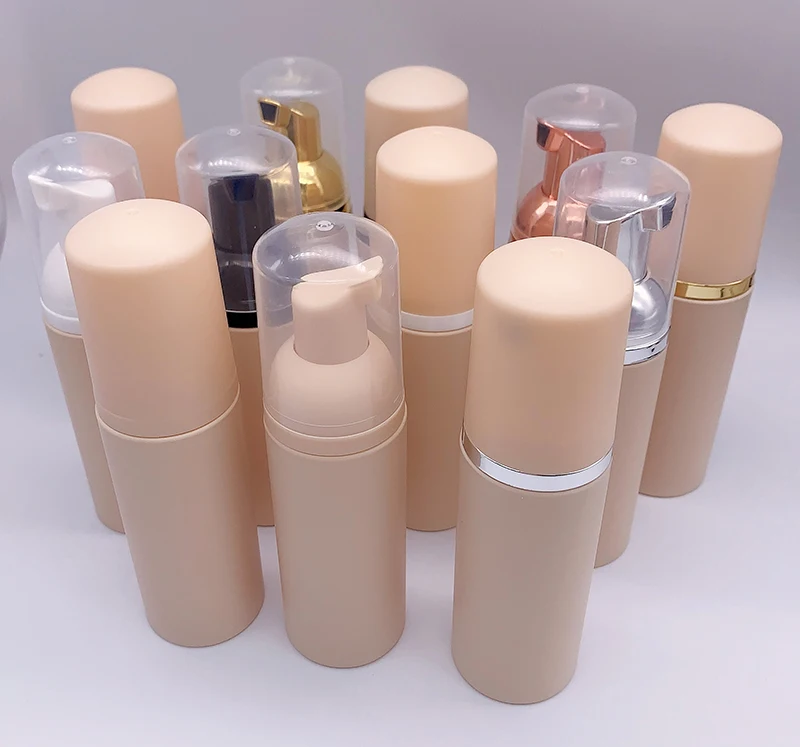 lash empty pump bottle kit beige nude cleanser brush with case custom logo box blue white and gold 60ml individually travel
