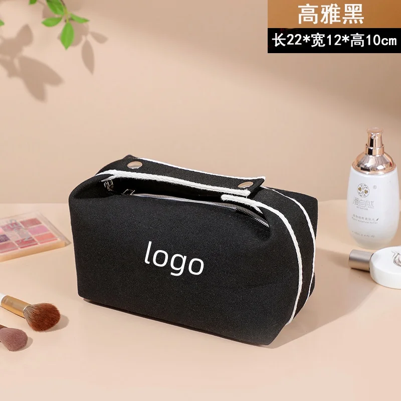 2024New Design Makeup Organizer Bag Letter Canvas Tote Cosmetic Bag Organizer Lunch Bag Large Capacity Cosmetic Pouch