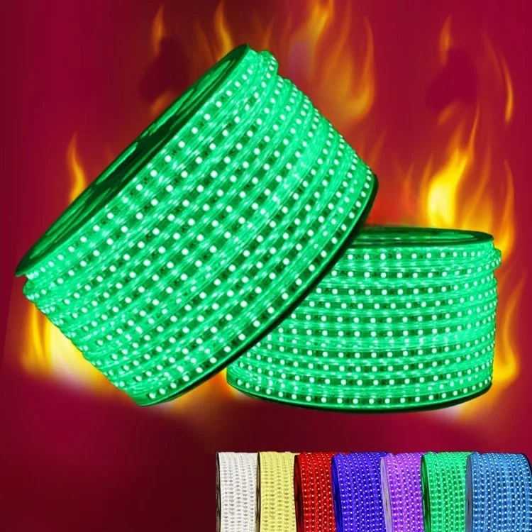 2025 светодиодное освещение Водонепроницаемый 110 В/220 В SMD5050 10 мм 16 цветов Пульт дистанционного управления RGB Светодиодные полосы света 100 м/рулон для домашнего декора