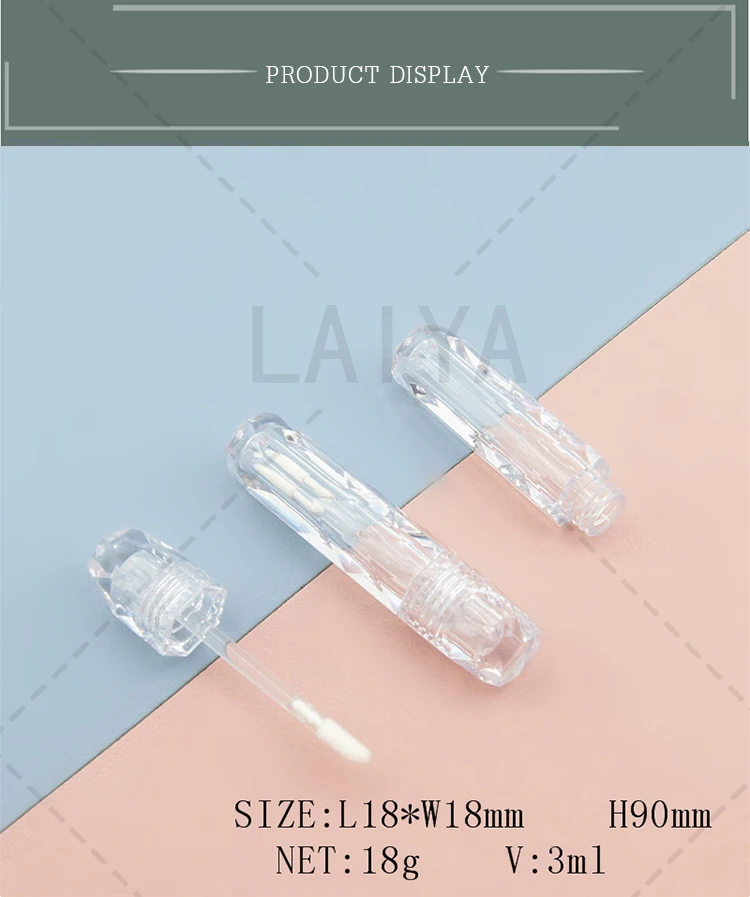 Spot Wholesale 1.5ml Transparent Ripple Lip Gloss Tube Packaging Bottle Mouth Red Tube Empty Tube Can Print Logo