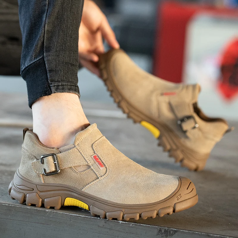 New Design Anti Puncture Steel Toe Working Lightweight Fire Resistant Safety Boots Men Work Shoes