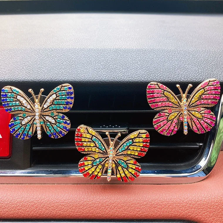 Car Air Vent Clip Air Freshener Auto Interior Decor Bling Fashion Butterfly Bee Aroma Diffuser Ornament Car Accessories