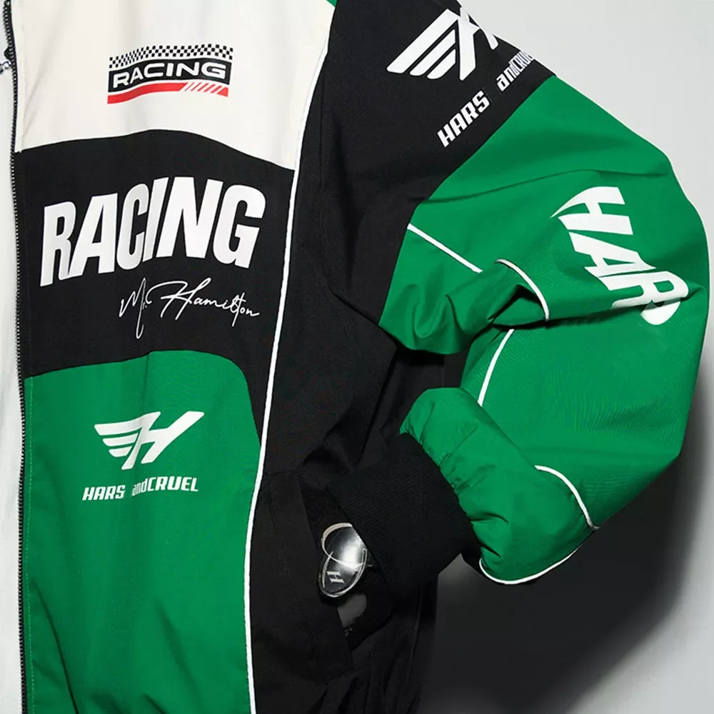 Custom Outdoor Jackets Tactical Soft Shell Jacket American Retro Motorcycle Stand Collar Windproof Oversize Racing Suit Jackets