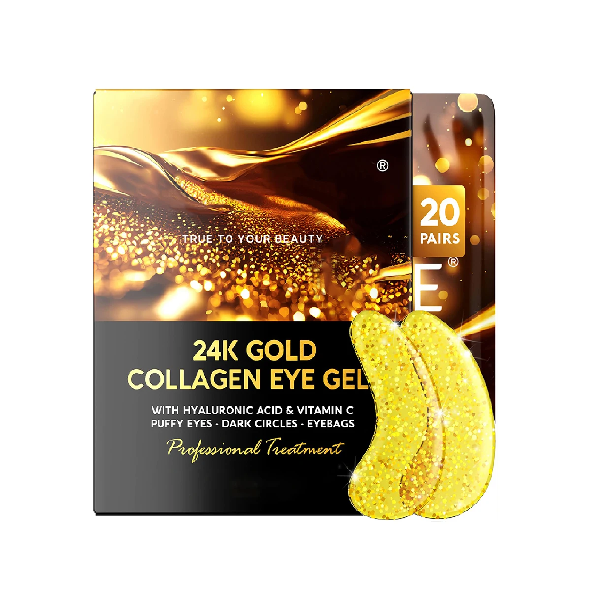 Removing Eye Bags Pads Moisture Anti Puffy Wrinkle 24K Gold Hydrogel Collagen Mask Eye Gel Patch