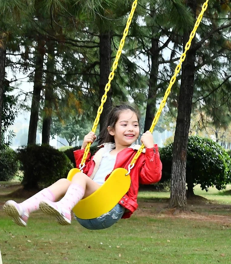 
New Style Brand Eva Swing Seat Outdoor/Indoor Heavy Duty Plastic Coated Chains Children Toys Swing Belt For Kids 