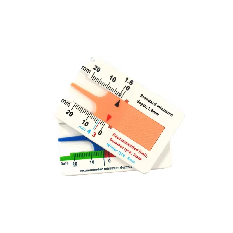 Metric Car Caliper and Motorcycle Trailer Wheel Measure Tool Plastic PP Tyre Tread Depth Gauge