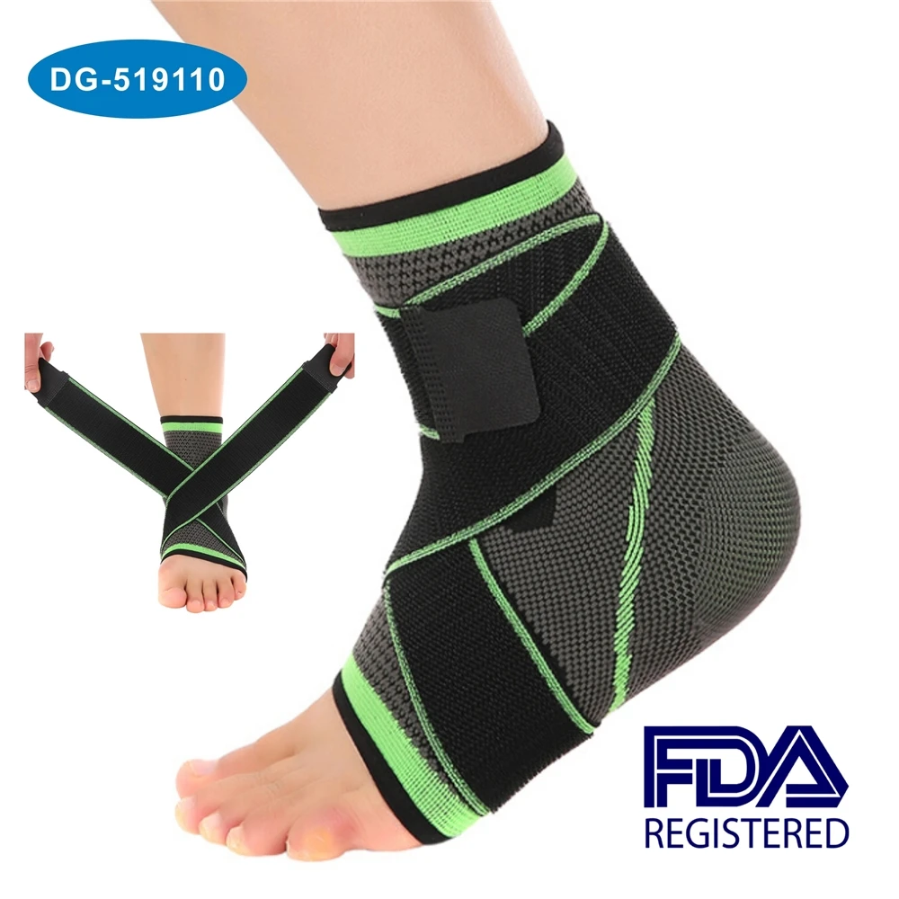 Компрессионная поддержка голеностопа с регулируемым ремешком для растягивания стопы, тендинита, подошвенного фасциита