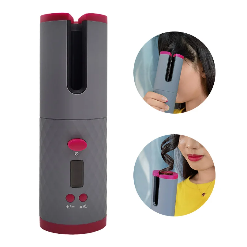  Mini hair curler wireless magic corrugated curling iron lcd screen ceramic heating anti-perm charge wave