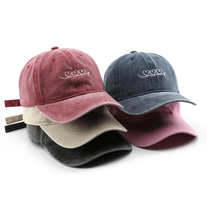 Personalized Washable Vintage Cheap Embroidered Baseball Cap Bulk Outdoor Traveling Female Street Sunshade Cotton Sport Cap