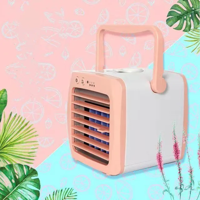 
mini cartoon portable rechargeable usb handheld desk and household electric bladeless cool fan with water 