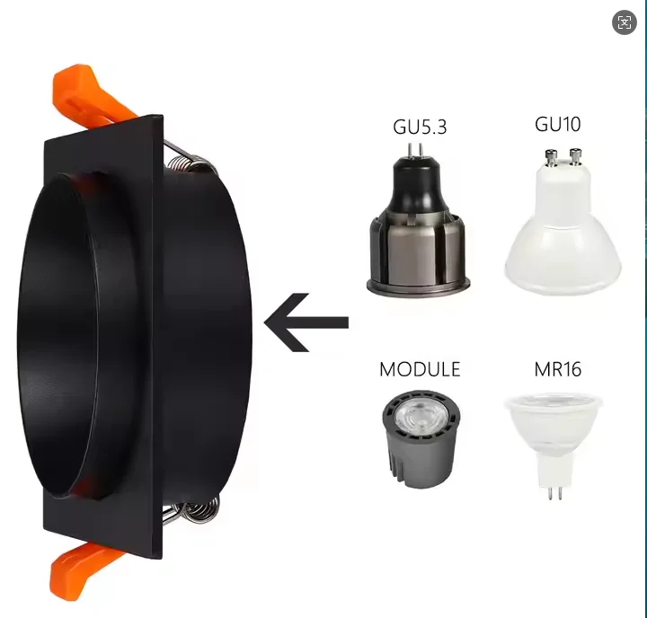 Waterproof Mr16 Face Ring Commercial Indoor Hotel Office Celling Linear Plastic Frame Cob Led Module Downlight Housing
