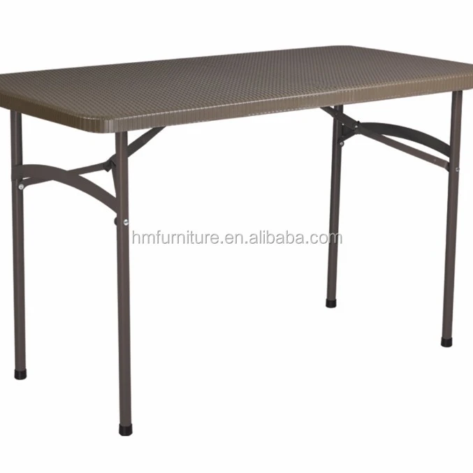 4ft Lifetime Plastic Regular Folding Table With Rattan Design