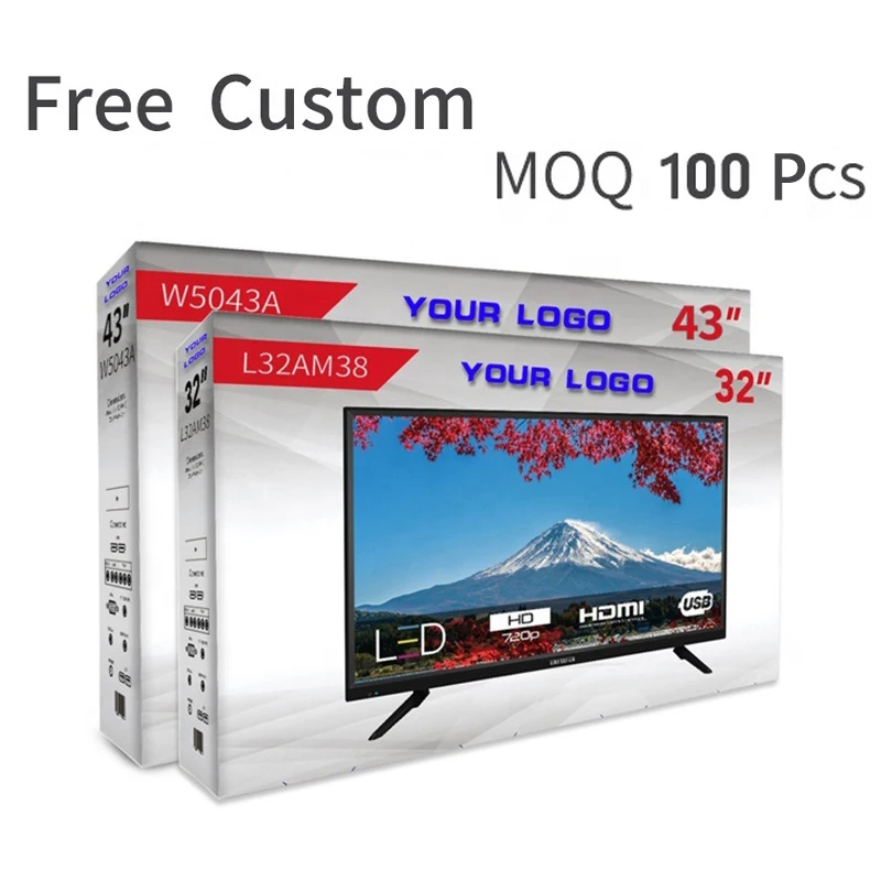 Custom Languages Television 4K Smart Tv 55 Inch Flat Screen Smart Tv