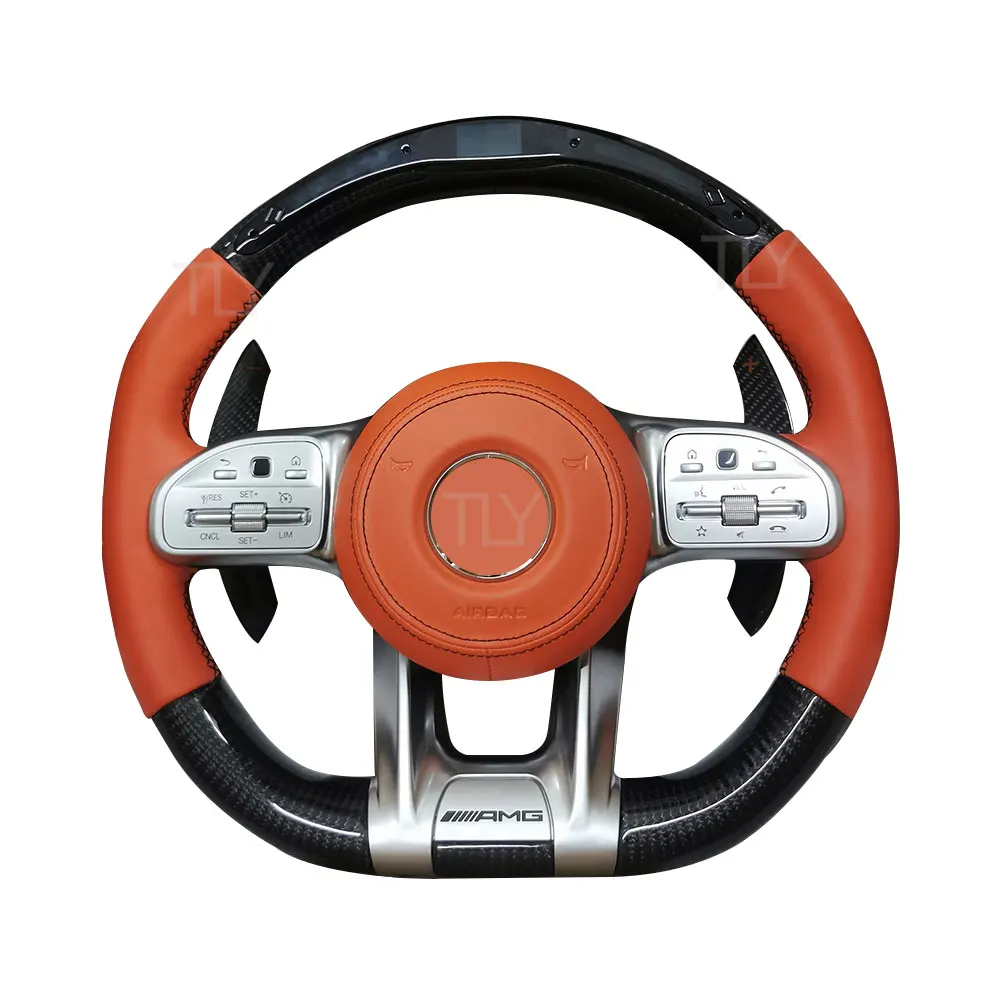 Спортивное кожаное рулевое колесо со светодиодным дисплеем для Mercedes Benz C217 W209 W204 W205 W206 w207 Coupe C63s C63 AMG