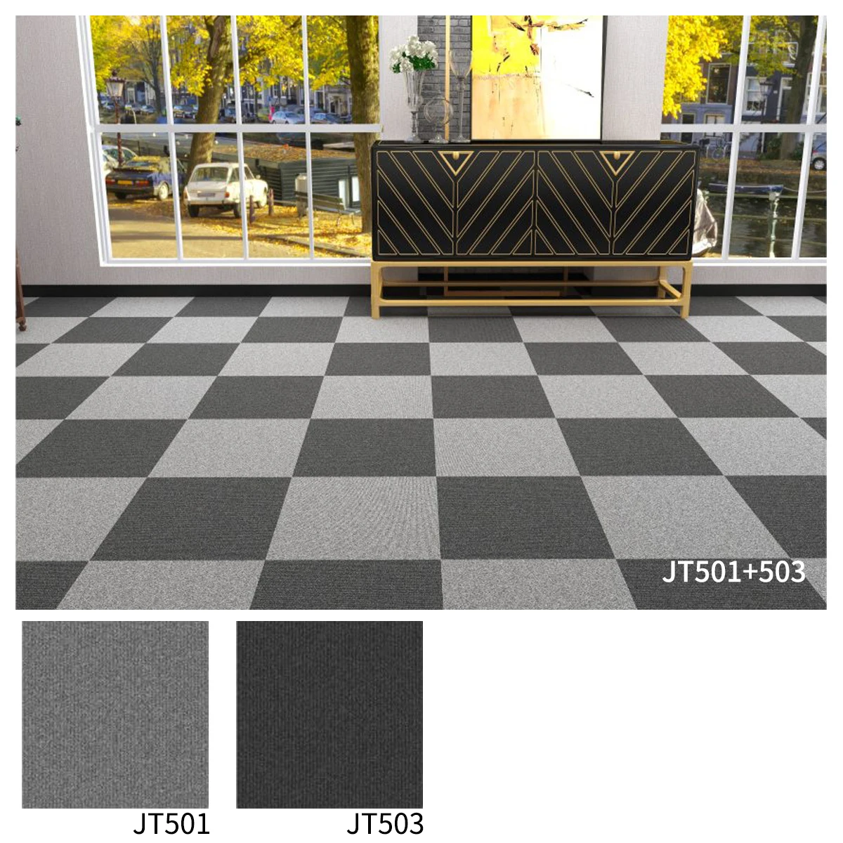 commercial tile mat fire rated carpet 60x60 carpet indoor black flooring office splicing carpet