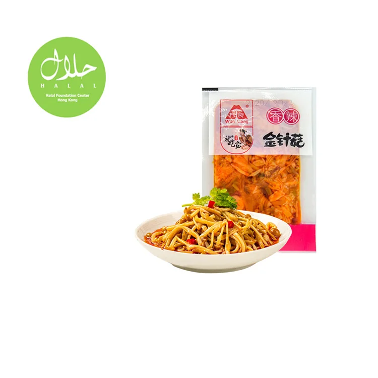 
Chinese Spicy Flammulina Mushroom Vegan Snack Food For Muslim 