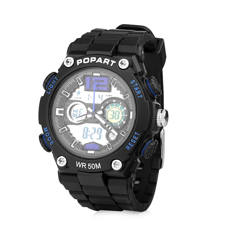 
ABS Plastic cheap 5 atm stainless steel back geneva cover watch 