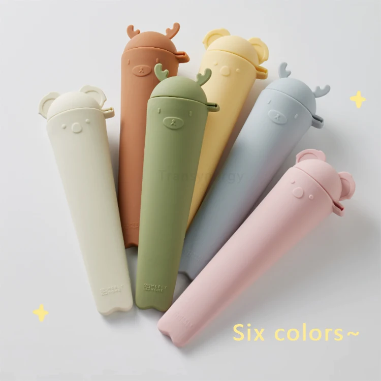 1pcs Hot Selling BPA Free Homemade Ice Pop Maker Reusable Easy Release Silicone Ice Cream Popsicle Molds for Kids