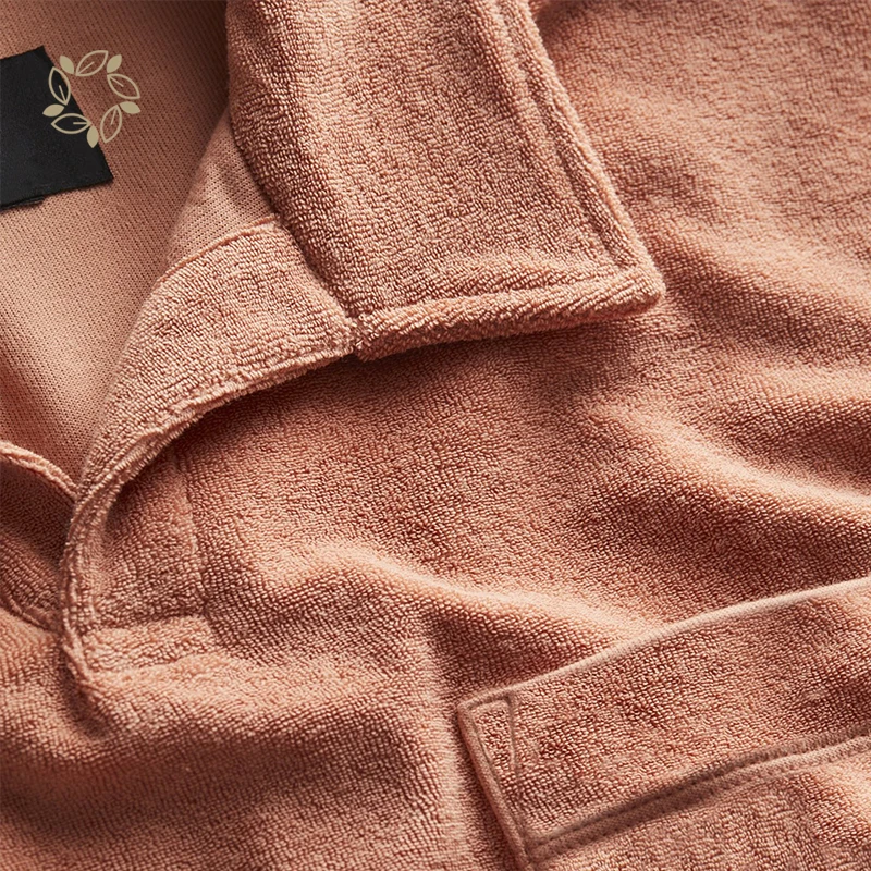 Organic Cotton terry collar tshirt sustainable men collar t shirt eco friendly terry cloth polo towelling t shirt for men