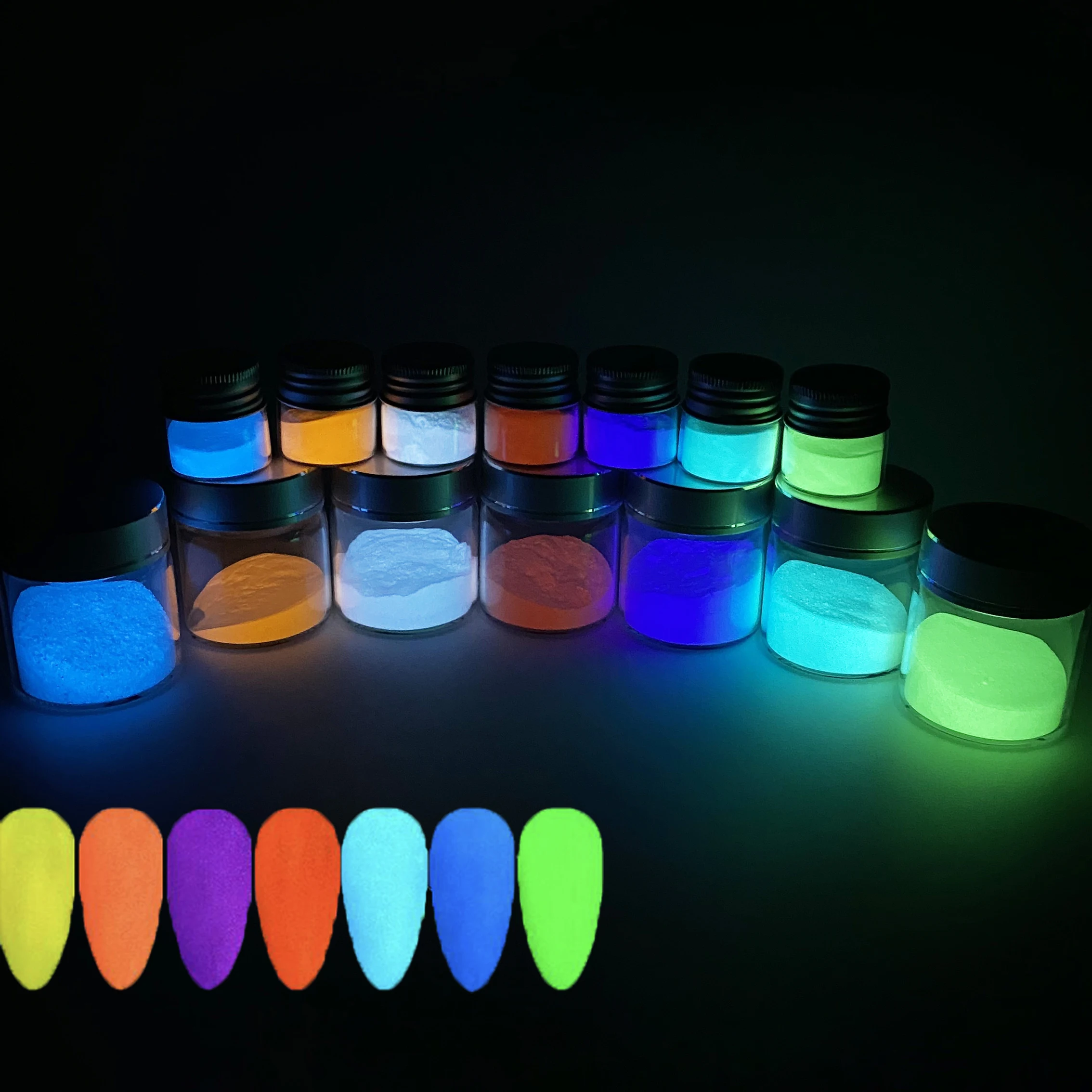 Glow In The Dark Nail Polish Luminous Powder Color Mica Powder Pigment for Car Paint