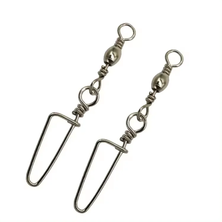 ZHUO RUN Fishing Swivels Ball Bearing Swivel With Safety Snap Solid Rings Rolling Swivel For Carp Fishing Accessories