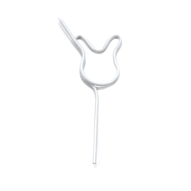 Straws Birthday Party Supplies Plastic Straws Party Decor Bar Accessories Cartoon Rabbit Shape Straws