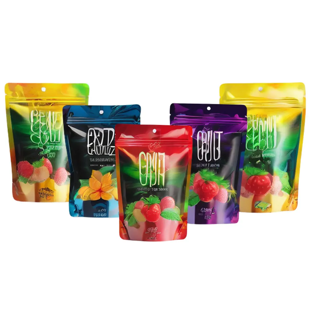 Запечатанный по индивидуальному заказу пакет из майлара для закусок сушеные фрукты конфеты липкая застежка-молния пластиковый стоячий мешочек упаковки пищевых продуктов