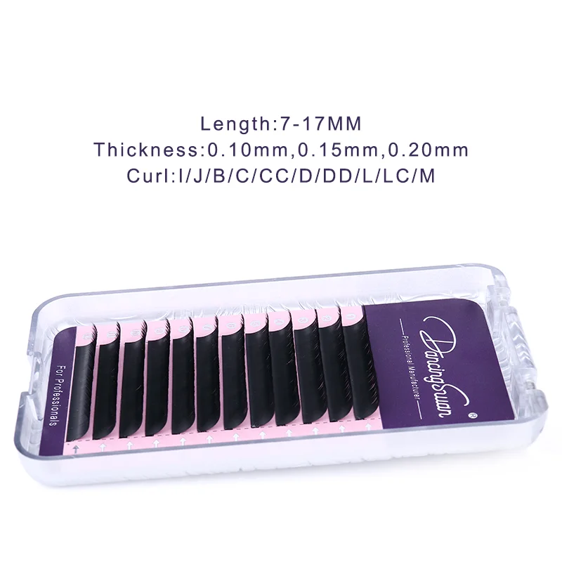 made in china supplier beautiful handmade 0.15 0.10 ellipse flat cashmere volume eyelash extensions