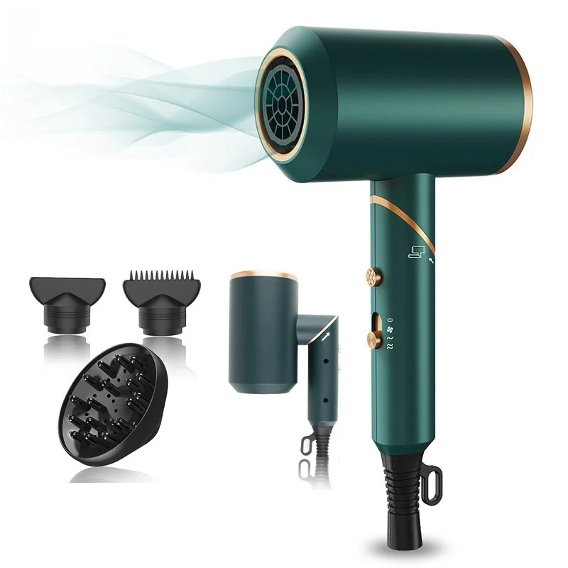 Drop Shipping NEW Salon Gray Powerful Keratin Green Travel AC Motor Foldable 2000W Professional Hair Dryer For Hair Styling