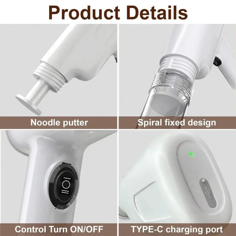 Household Electric Pasta Maker Machine Handheld portable Auto Squeezing Noodle Maker Pasta Detachable Easy Clean Pasta maker