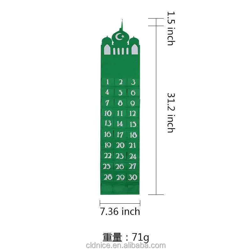 Nice Factory Wholesale Ramadan Advent Calendar Eid Calendar Countdown Calendar Eid Mubarak Hanging Felt For Kids Eid Gifts