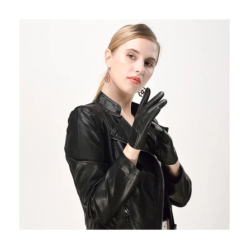 Женские зимние перчатки из натуральной кожи