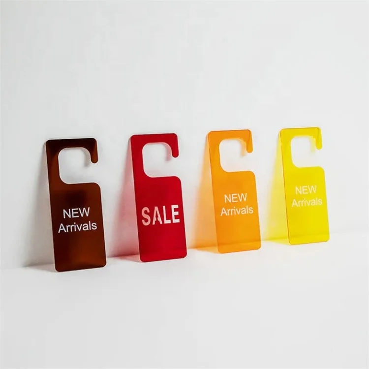 custom coloured logo wholesale high quality colorful blank printed clothes clothing menu acrylic price new arrival tags