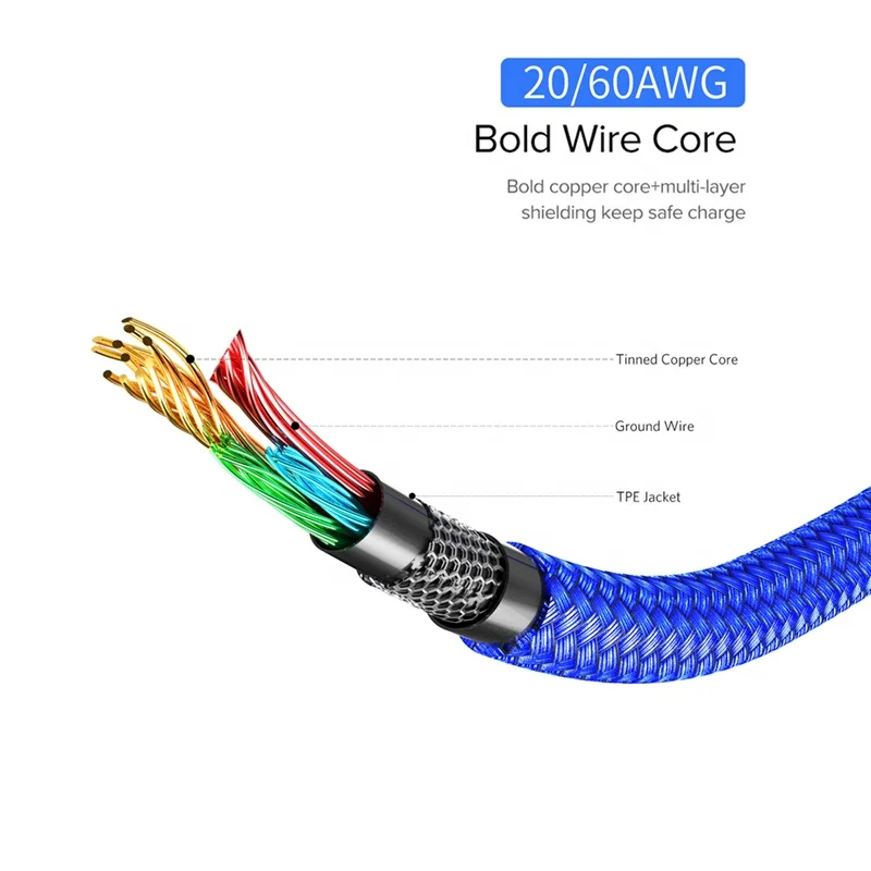 Hot Selling Amord Cable USB A to Type C Cable for iPhone 11 Samsung Huawei 3A Fast Charger Android Charging Cable Wire