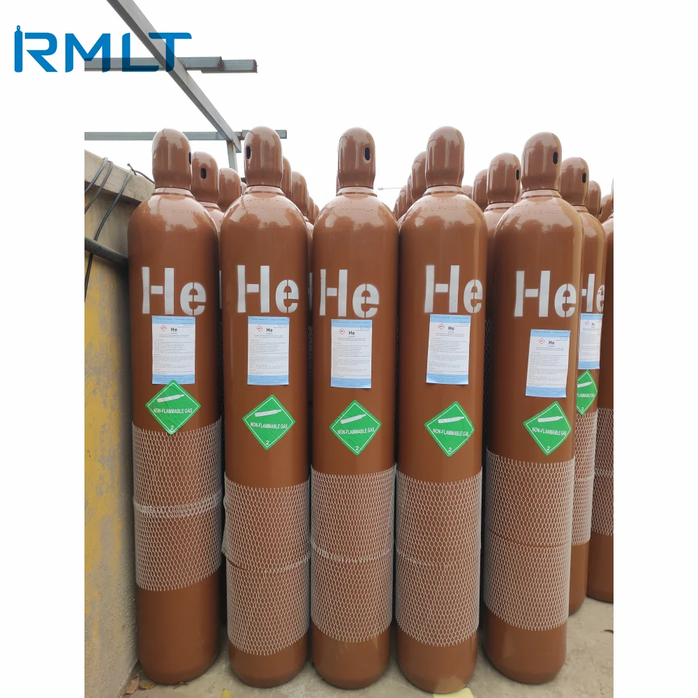 Industrial High Pure 99.999% Helium gas In 40L 50L Steel Cylinders Compress Helium Tank