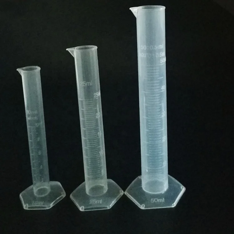 Cheap price PP plastic measuring cylinder 5ml 50ml with stand plastic
