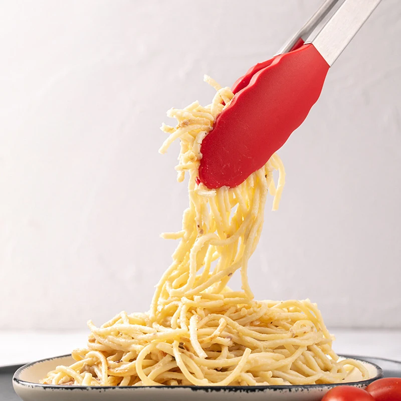 Amazon Hot Sales Heat Resistant Non-Stick Stainless Steel Kitchenware Accessories Tools Silicone Kitchen BBQ Food Tongs