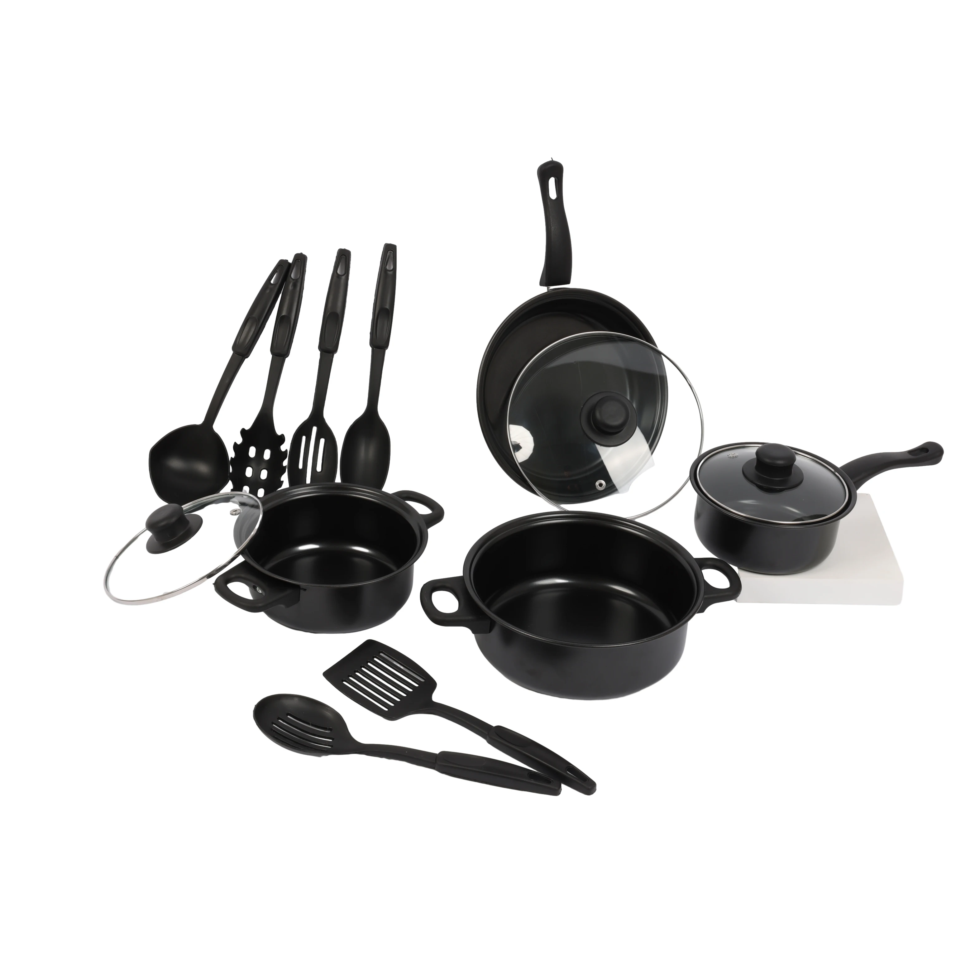MU Cookware sets wholesale 13 pcs iron kitchen pots and stick cast iron aluminum ware cooking  accessories utensils tefal