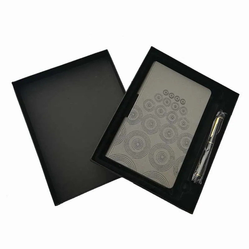 Wholesale Custom Printed Paperboard Notebook and Pen Gift Box VIP Corporate Business Gifts Set