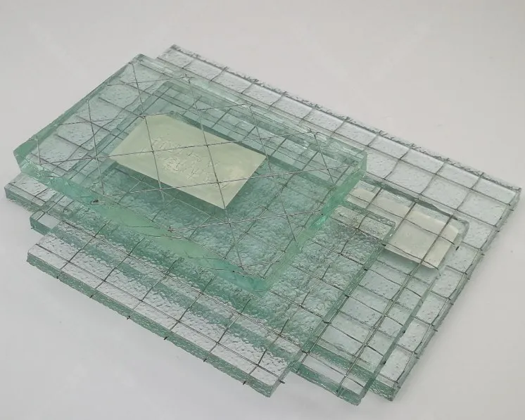 building door clear colored nashiji pattern 6mm thickness wire reinforced glass price