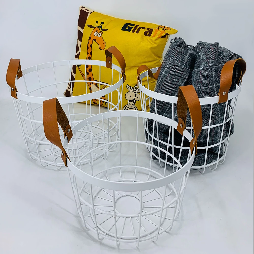 hotel bathroom belt with handles dirty clothing storage basket metal laundry basket