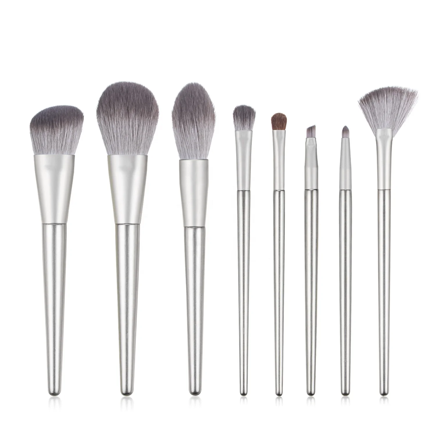 Brush Sets Makeup Cosmetics 8pcs Soft Custom Eye Hair Tools Logo Item Style Time Beauty Silver