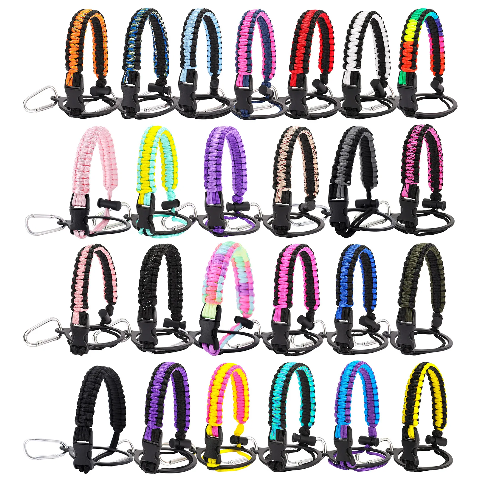 Ручка Паракорда для 24 унции 12 унций 32 40 64 Спортивная винтовая крышка термос из нержавеющей стали вакуумная колба соломенный карабин