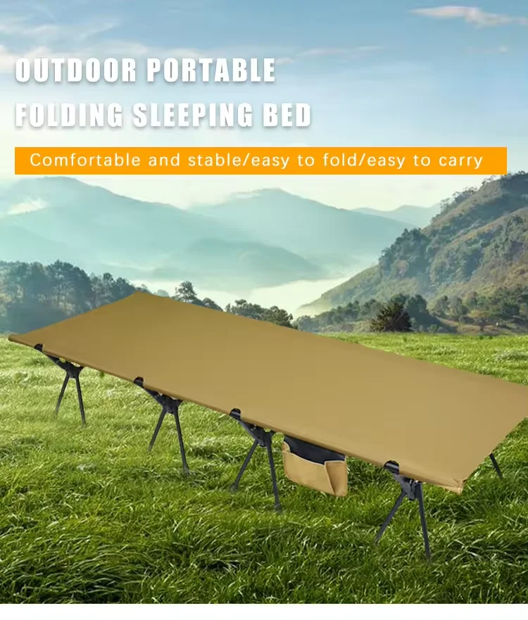 Ultralight Folding Tent Camping Cot Bed, Portable Folding Single Bed for Outdoor Travel, Base Camp, Hiking, Mountaineering