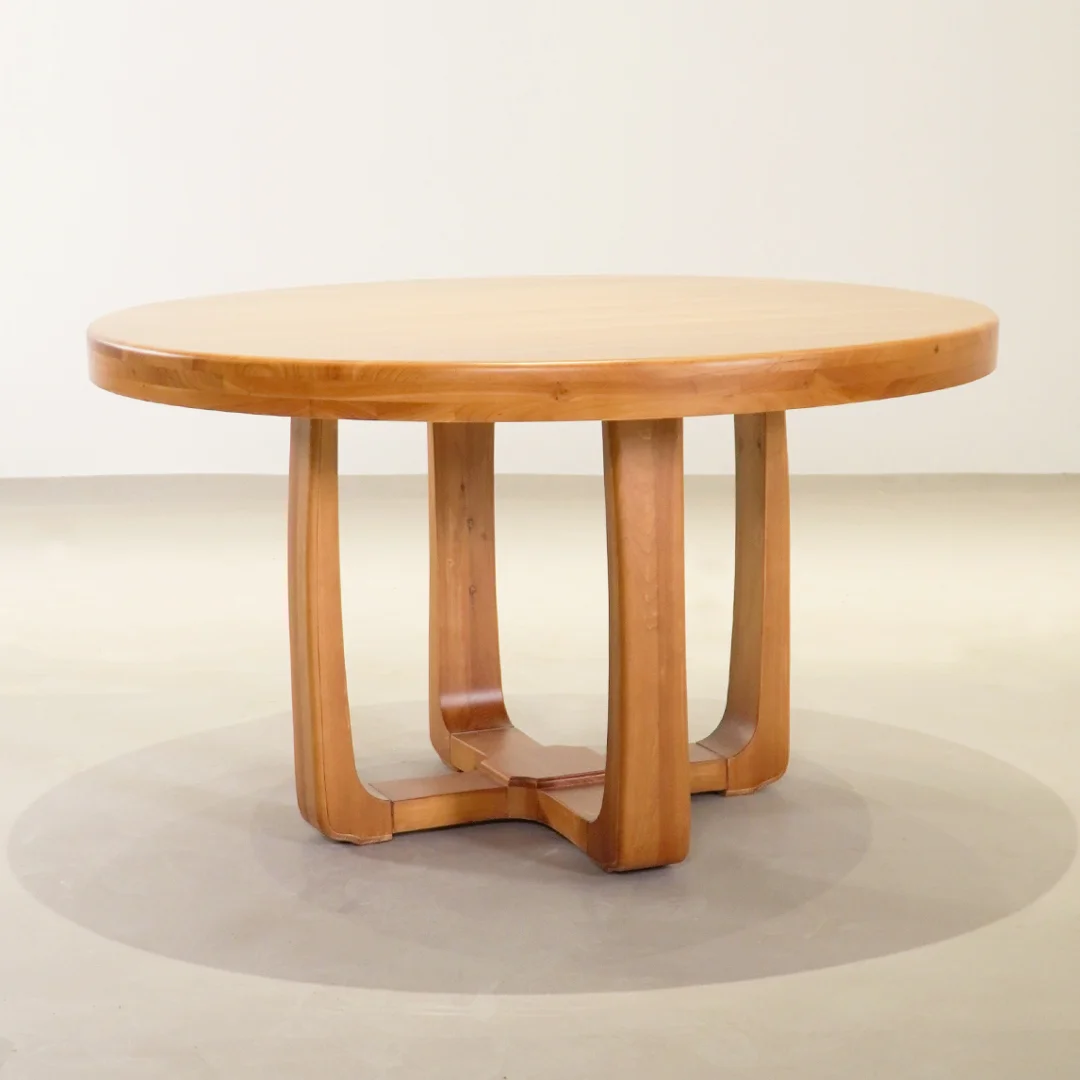 Round Wood Coffee Center Table, Side Table with Storage Open Shelf,2 Tier Solid Wooden Coffee Tables for Living Room