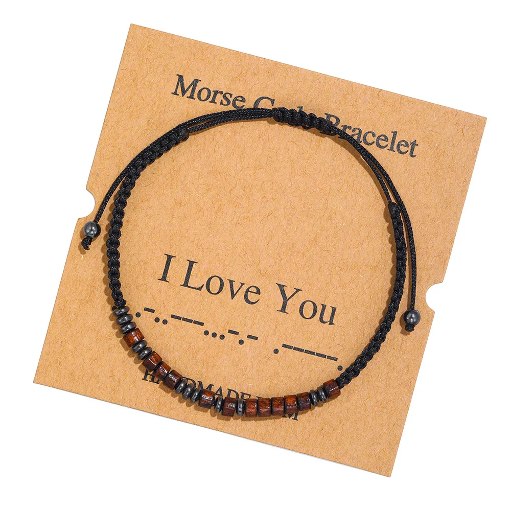 2022 New Braided Bracelet Morse Code Couples Bracelet